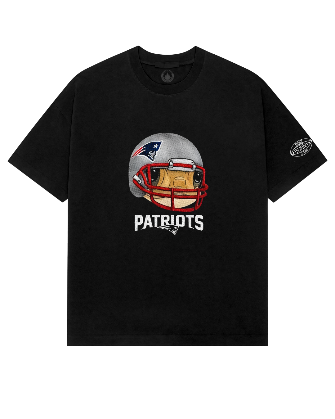Playera Bad Bunny Super Tazon NFL Concho Patriots