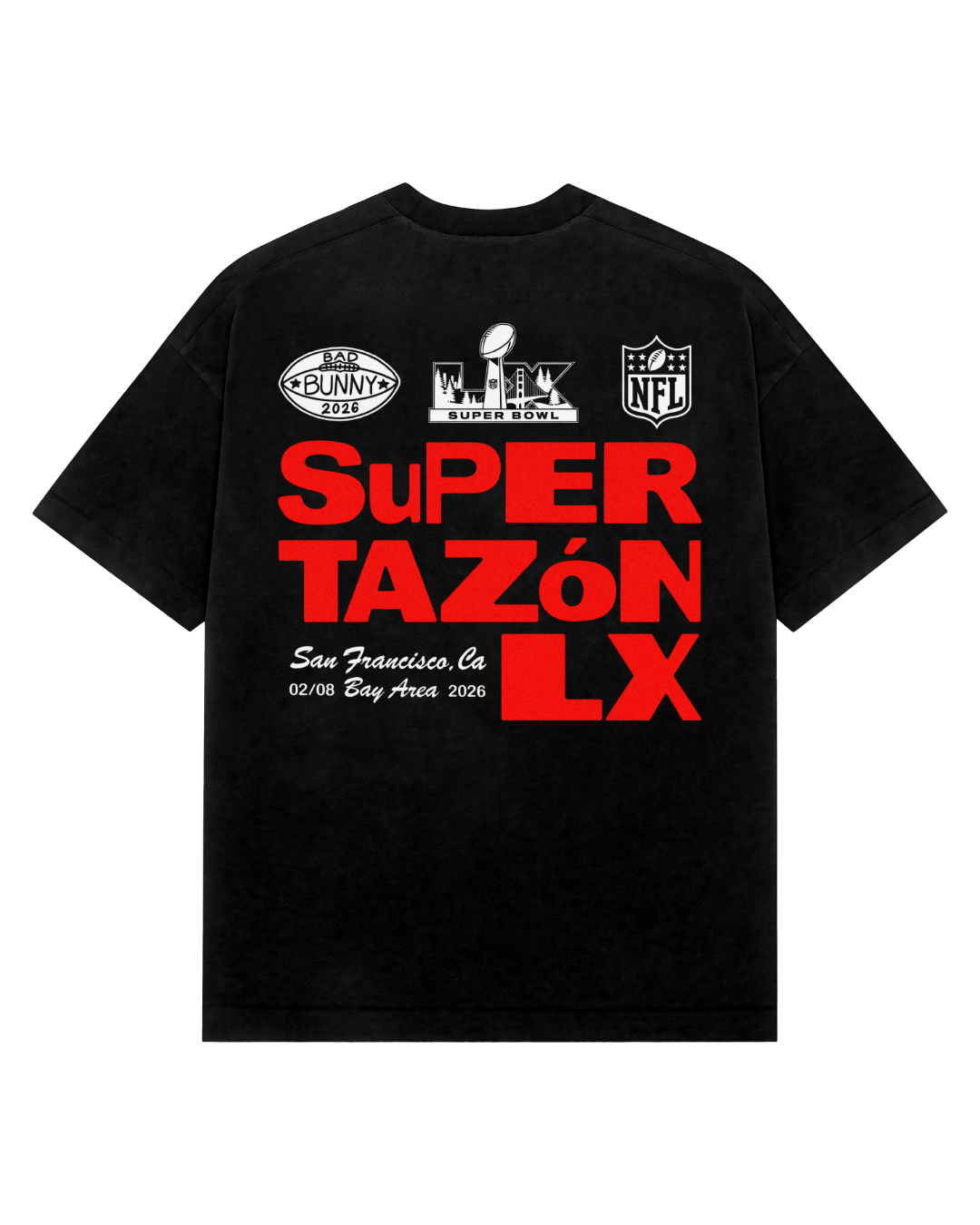 Playera Bad Bunny Super Tazon Sillas NFL