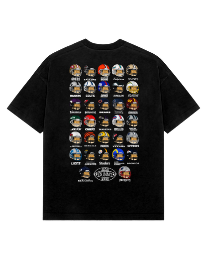 Playera Bad Bunny Super Tazon Cascos NFL