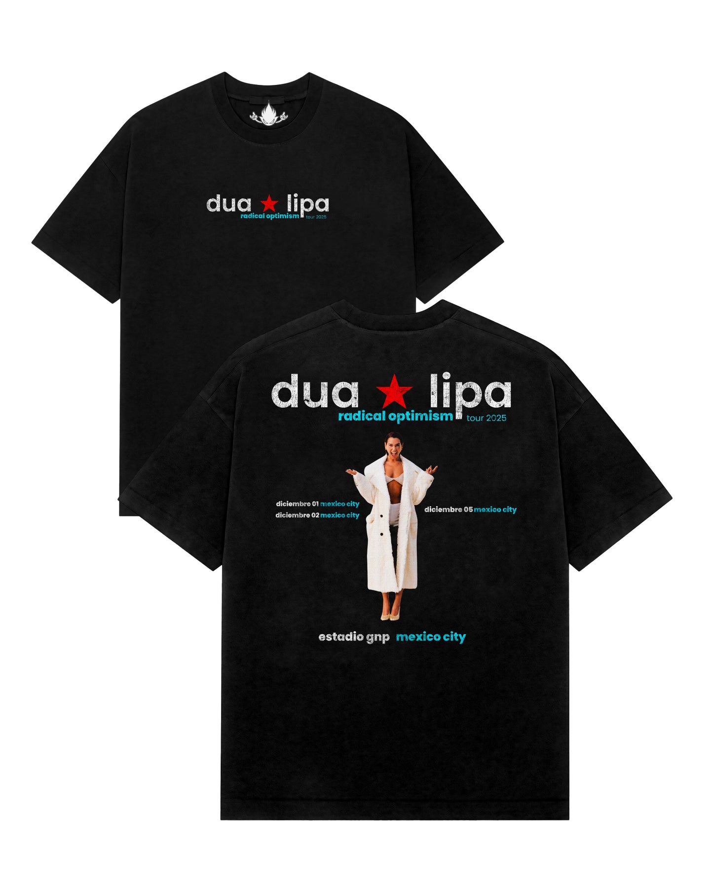 Playera Dua Lipa Radical Optimism Fechas Tour Latam Mod 3