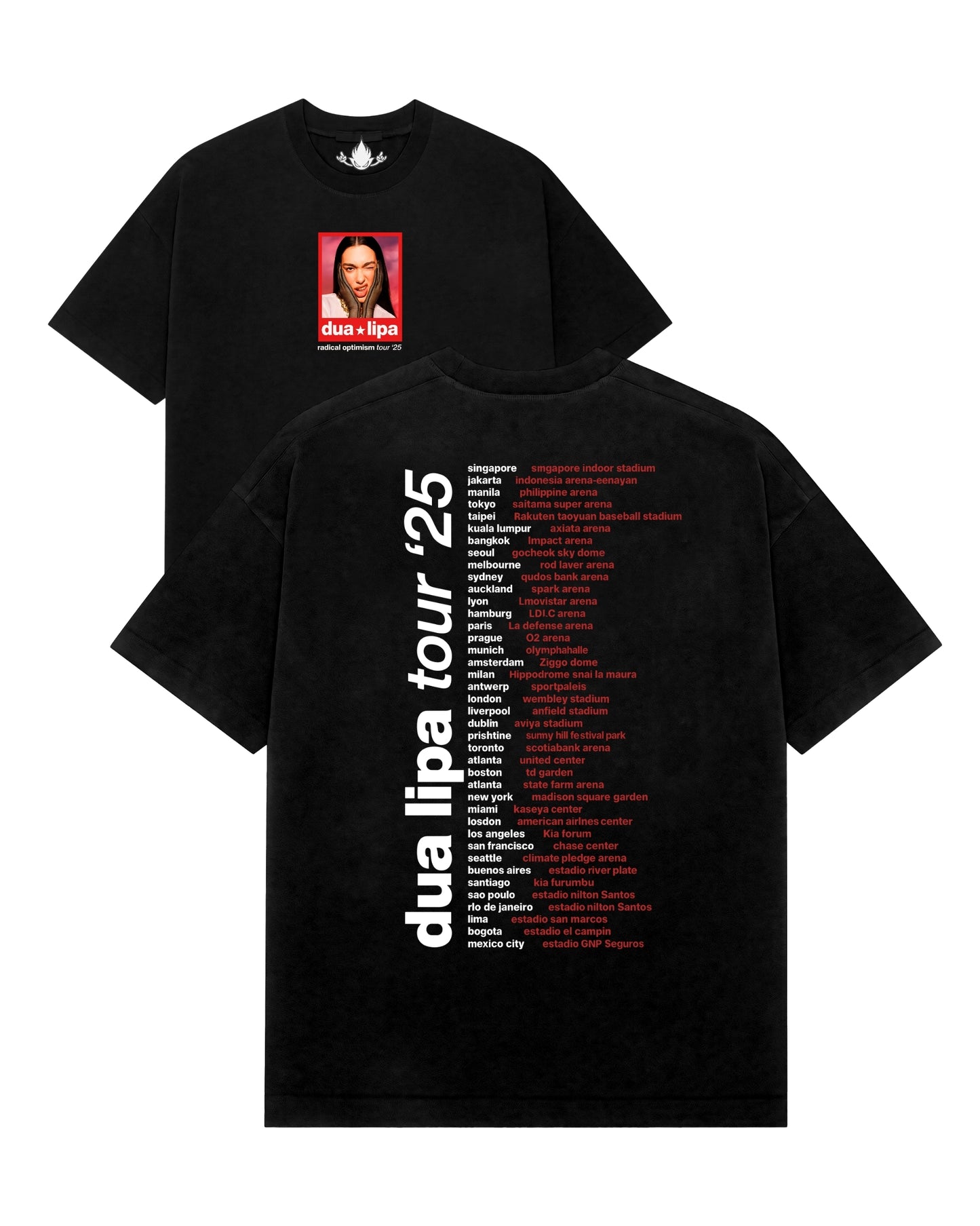 Playera Dua Lipa Radical Optimism Fechas 2 Tour Latam