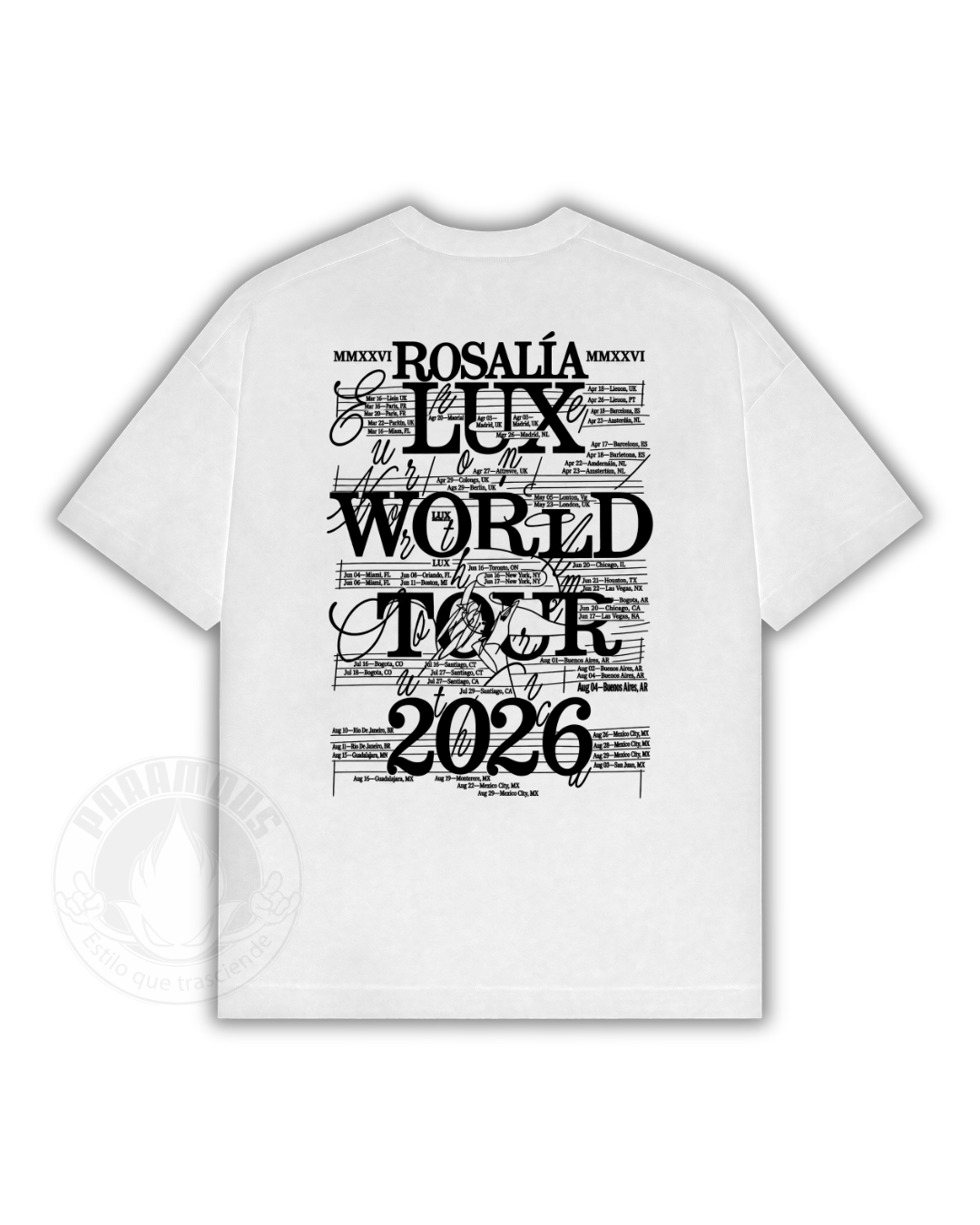 Playera Rosalía Lux World Tour 2026 Mod09