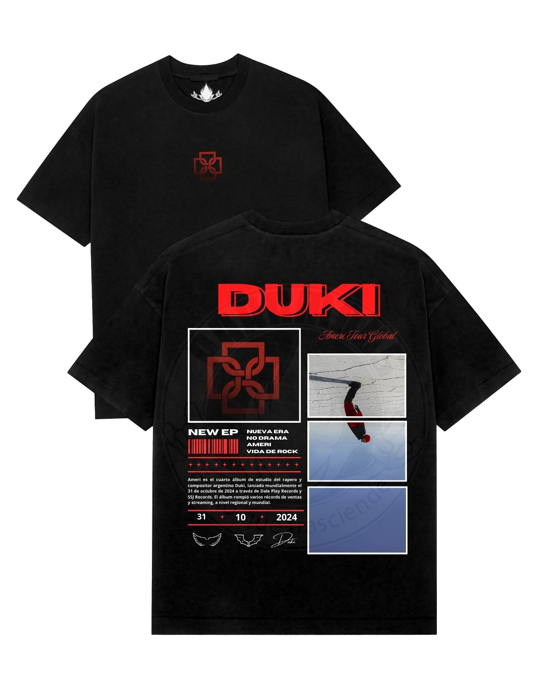 Playera Duki Ameri Tour Global Modelo 17 Ameri Collage