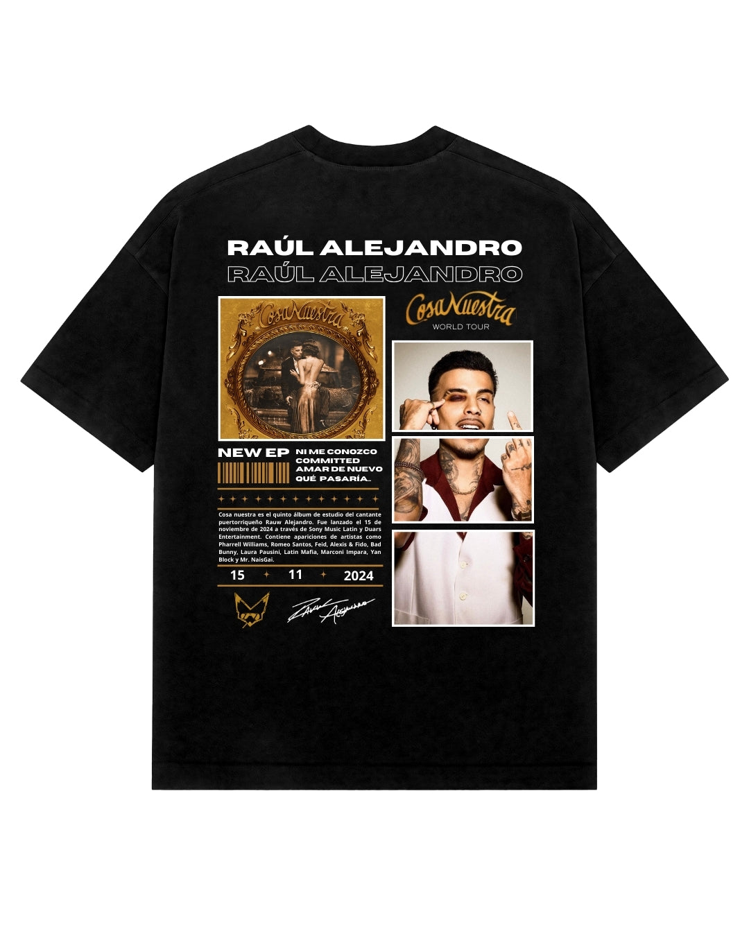 Playera Rauw Alejandro Cosa Nuestra Tour 2025 Mod7 Collage