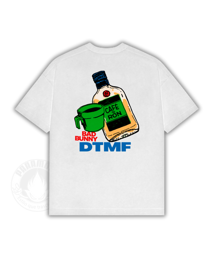 Playera Bad Bunny DTMF Café con Ron