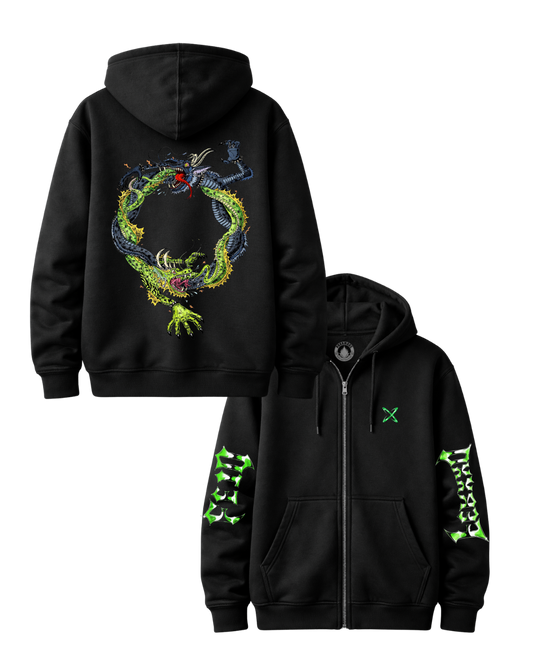 Hoodie Cremallera Feid VS Ferxxo Green Print